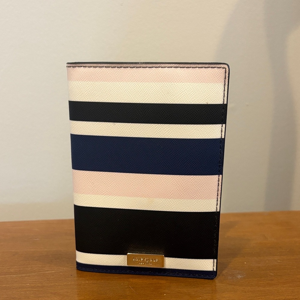 Kate Spade Striped Passport Holder - Pink, Blue, Black, White